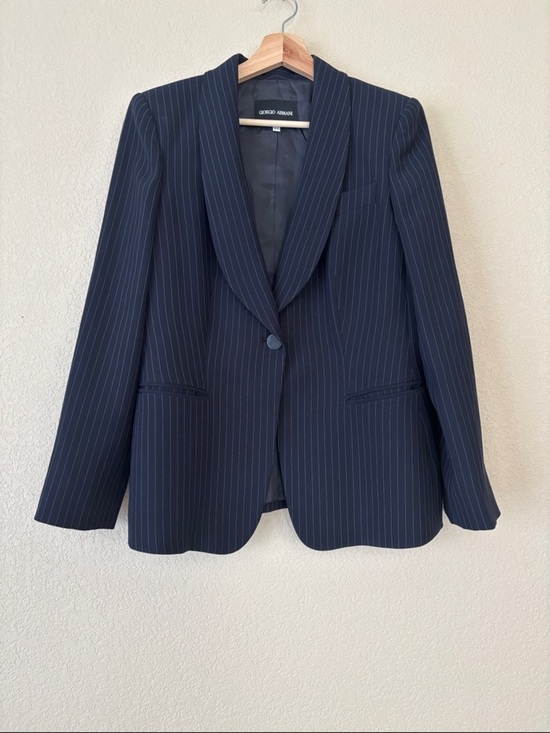 Giorgio Armani Jackets & Blazers - Giorgio Armani Navy Pinstripe Women's Single-Button Blazer and Pants Set